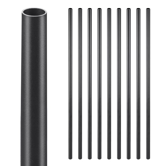 51 Piece 32 Inch Aluminum Staircase Railings 3/4 Inch Waterproof Round Metal Hollow Deck Railing with Caps and Screws for Stairs Porch Patio Matte Black