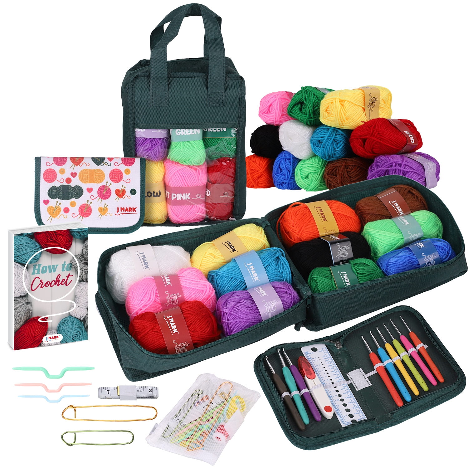 Aeelike Crocheting Kit with Yarn,68pcs All in One Crochet Kit