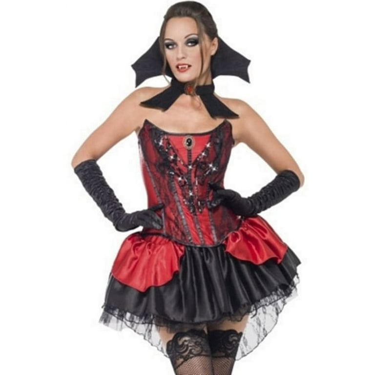 Seductive Vamp Costume Red & Black Adult Seductive Vamp Costume Red & Black Adult