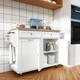51" Rolling Kitchen Storage Island, Movable Carts, Trash with