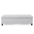 thumbnail image 1 of 51" Storage Ottoman Bench, Light Gray Fabric Upholstered Storage Chest with Tufted Lid, Multi-Functional Seating with Hidden Storage Compartment, 1 of 7