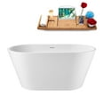thumbnail image 1 of 51" Streamline G-33-172-BL Soaking Glossy White Freestanding Tub and Tray With Internal Drain in Matte Black, 1 of 9