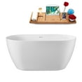 thumbnail image 1 of 51" Streamline G-38-187-BNK Soaking Glossy White Freestanding Tub and Tray With Internal Drain in Brushed Nickel, 1 of 13