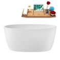 thumbnail image 1 of 51" Streamline G-82-319-ORB Soaking Glossy White Freestanding Tub and Tray With Internal Drain in Matte Oil Rubbed Bronze, 1 of 17