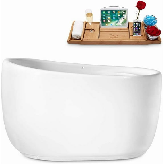 51" Streamline N2040BGL Freestanding Tub and Tray With Internal Drain