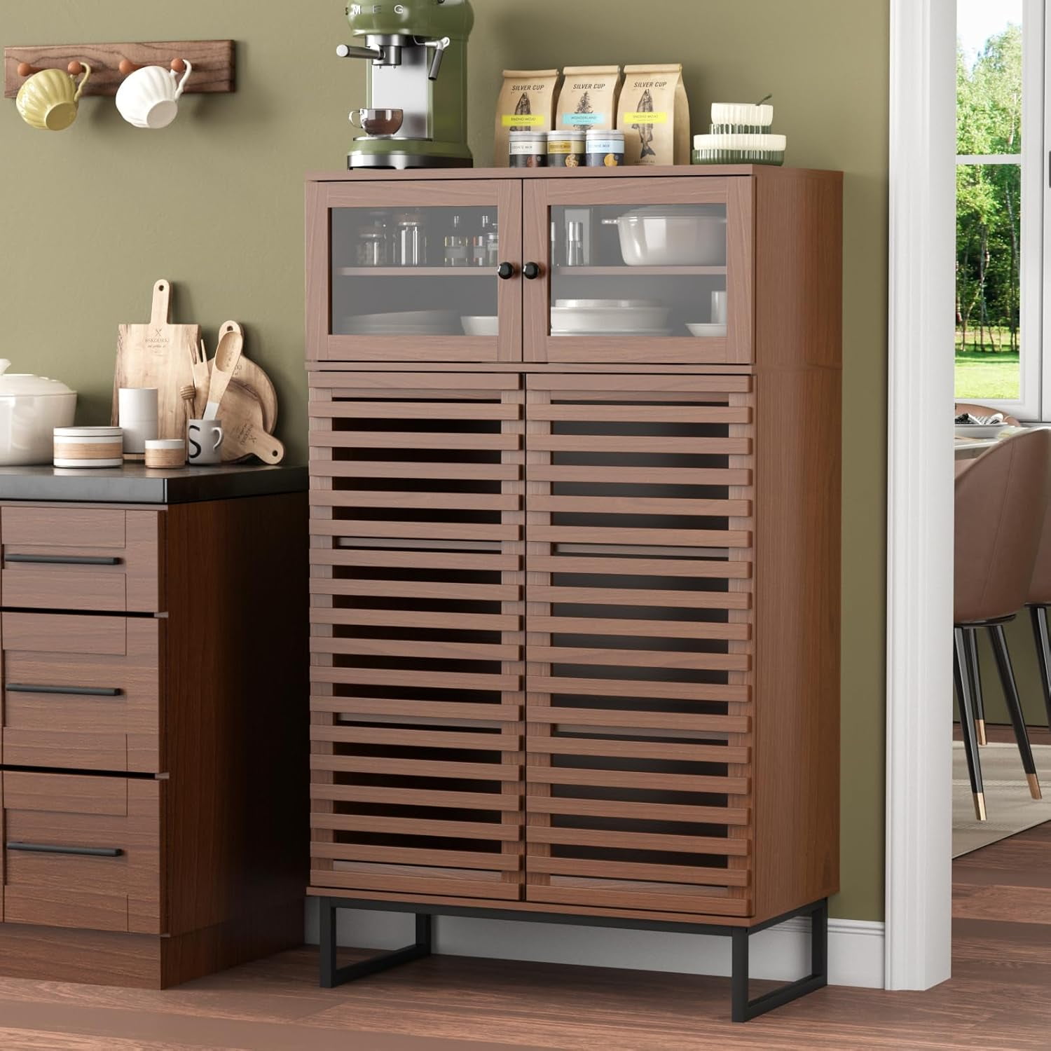 51" Tall Buffet with Storage, Mid Century Modern with 2 — free download