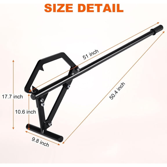 51'' Timberjack Log Lifter, Adjustable Cant Hook Logging Tool, Log Roller with Rubber Grip & Triangular Support for Rolling and Lifting Logs Up to 25" Dia