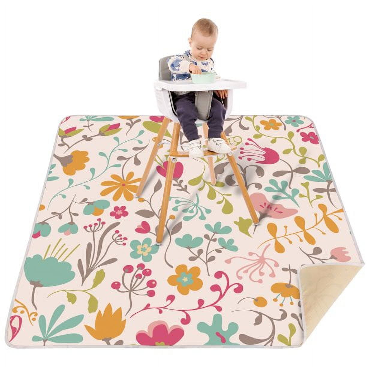 51" Waterproof Splat Mat for Baby Under High Chair Floor Splash Mat Mat