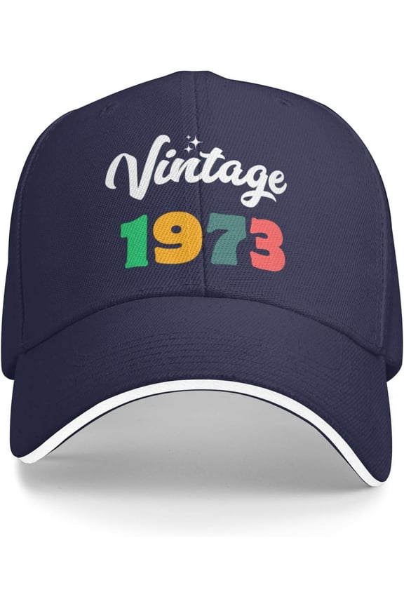 51 Years Old Vintage 1973 51th Gifts Baseball Cap Summer Sun Hat Gift Women Trucker Hat Snapback Hat Men Dad Hat Black