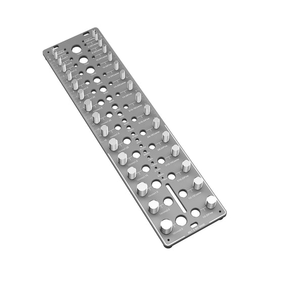 51-in-1 Bolt Thread Checker & Drill Bit Gauge, CNC-Machined Aluminum Size Finder with Metric and Imperial SAE