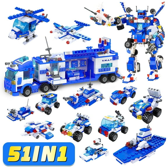 51-in-1 Robot Building Kit 700PCS for Kids Building Toys Erector Set for Kids Engineering Projects Construction Building Blocks Toys Gifts for kids Kids Age 6+ Year Old