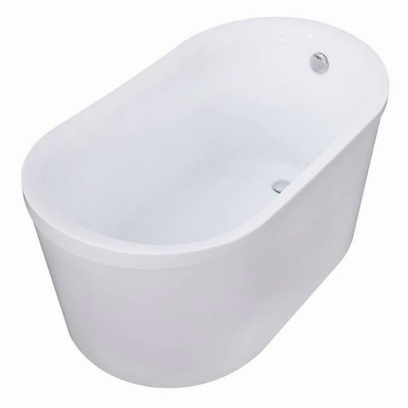 51 in. Acrylic Freestanding Tub with Drain, Glossy White