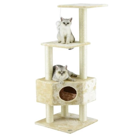 51 in. Classic Cat Tree Furniture with Sisal Covered Posts