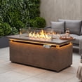 thumbnail image 1 of 51 in. Propane Rectangular Fire Pit Table with LED Light, 50,000 BTU Coating Steel Tabletop Fire Pit (Brown Wood Grain), 1 of 8