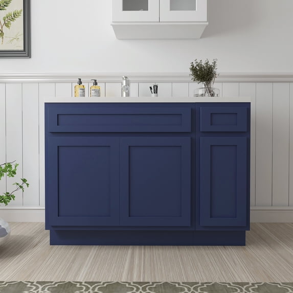 51 in. W x 21 in. D x 32.5 in. H Bath Vanity Cabinet without Top in Blue