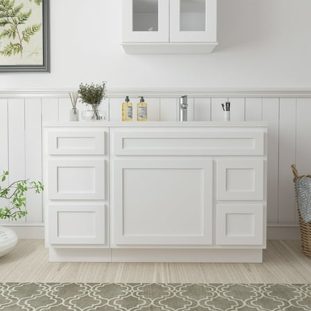 51 in. W x 21 in. D x 32.5 in. H Bath Vanity Cabinet without Top in White