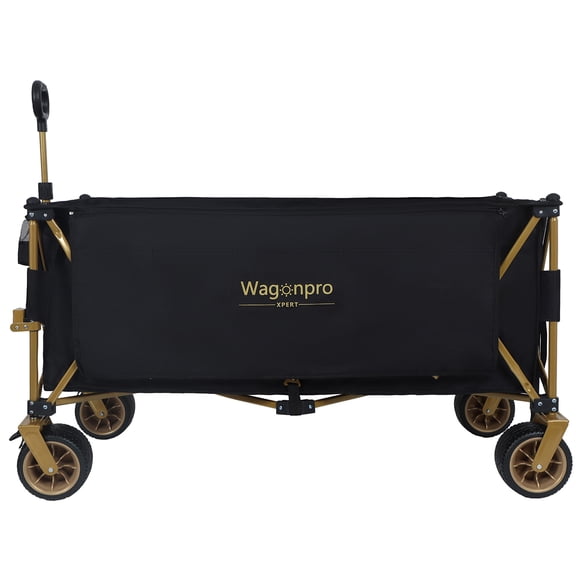 51-inch Extra long large Heavy-Duty Foldable Utility Wagon - 480lbs Capacity, Patented Ultra-Stable Frame, 1:6 Space-Saving Fold & 7" All-Terrain Wheels, No Assembly Needed, Black