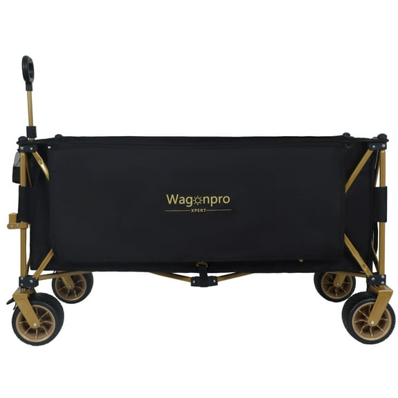 51-inch Extra long large Heavy-Duty Foldable Utility Wagon - 480lbs Capacity, Patented Ultra-Stable Frame, 1:6 Space-Saving Fold & 7" All-Terrain Wheels, No Assembly Needed, Black