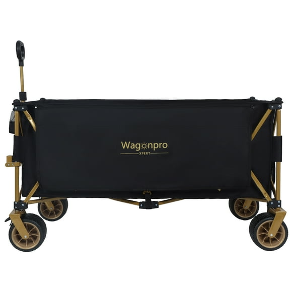 51-inch Extra long large Heavy-Duty Foldable Utility Wagon - 480lbs Capacity, Patented Ultra-Stable Frame, 1:6 Space-Saving Fold & 7" All-Terrain Wheels, Black