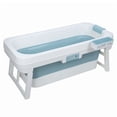 thumbnail image 1 of WETLA 51 inch Foldable Bathtub, Portable Bathtub for Adult Kids, Large Collapsible Tub with Flip-up Handle, 1 of 8