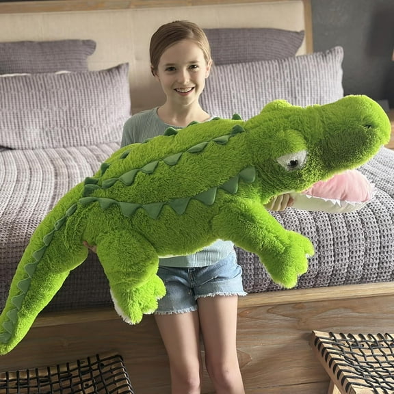 51 inch Giant Alligator Stuffed Animal, 4ft Large Stuffed Crocodile Plush Toy, Hugging Soft Alligator Plush Pillow for Girls Boys