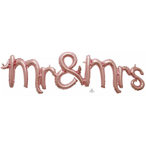 51 inch Script Phrase: Mr & Mrs (Air-Fill Only) Foil Mylar Balloon - Party Supplies Decorations