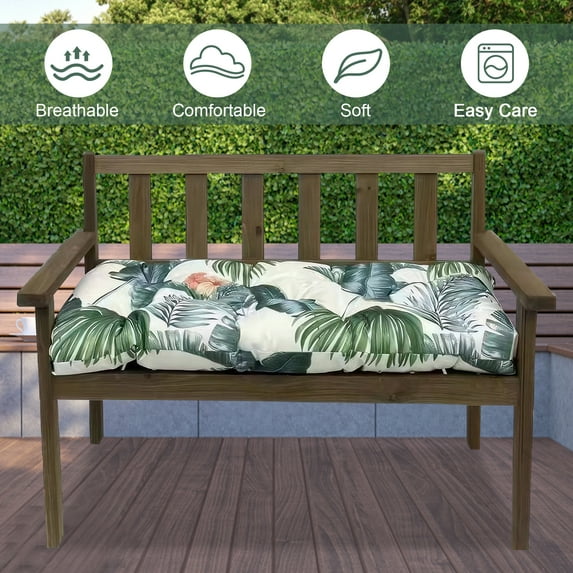 51 inch Waterproof Indoor/Outdoor Garden Bench Seat Cushions, Patio Bench Soft Rocking Chairs Pad for Garden Furniture Porch Wicker Loveseat Settee, Hawaiian