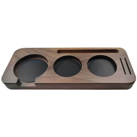 51 mm Compact Espresso Tamping Mat - Wooden Coffee Tamping Station - Espresso Accessories for Baristas