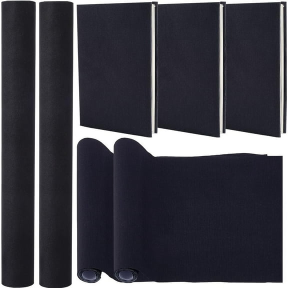 51 x 11.8 2 Rolls Linen Book Cloth Black DIY