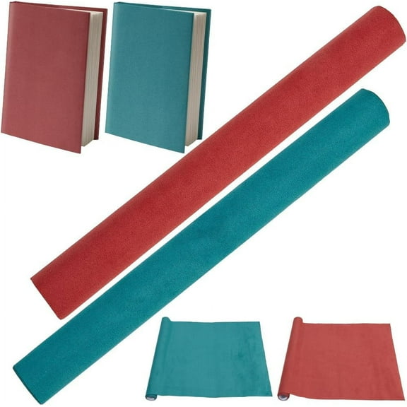 51 x 11.8 Inch 2 Colors Red Green Book Cloth Paper Backed Suede Fabric Surface Bookbinding Book Cloth DIY