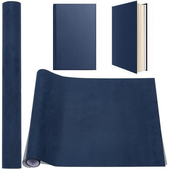 51 x 11.8 Inch Navy Blue Book Cloth Paper Backed Book Cover Suede Fabric Surface Bookbinding Book Cloth for Book Binding Supplies Scrapbooking Protector Album Adult DIY Crafts Prussian Blue