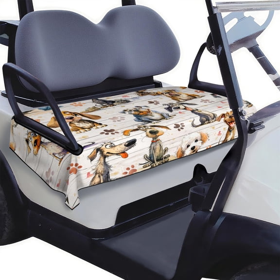 51" x 31" Universal Golf Cart Front Seat Cover, Microfiber Towel Design Fits EZGO TXT, Club Car DS, Yamaha G29, and Icon Models