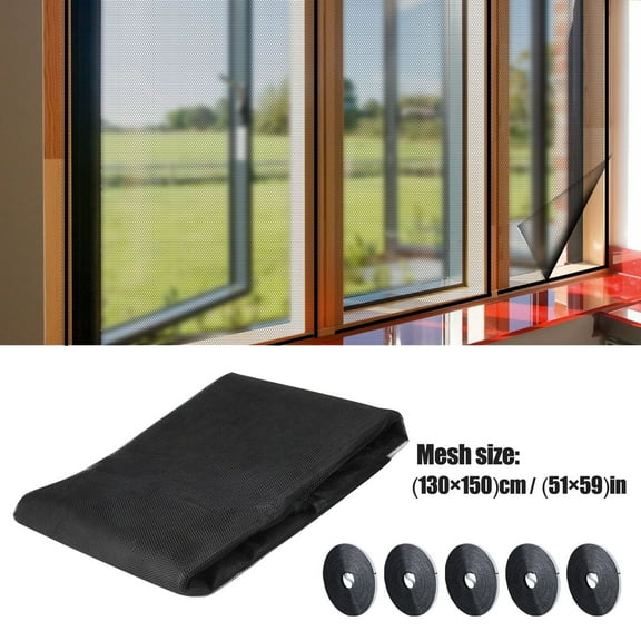 51 x 59'' Window Screen Mesh Replacement, EEEkit 5pcs Polyester Window Screen Mesh for Door Crafting, Black/White