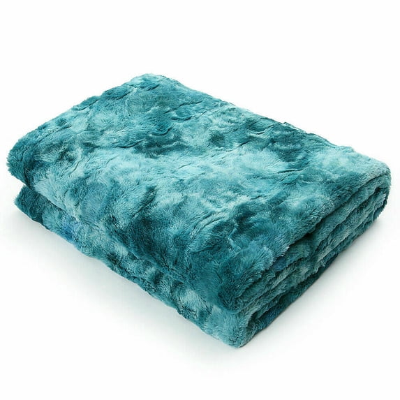 51" x 63" Decorative Plush Fuzzy Throw, Warm Lightweight Furry Cozy Shaggy Blanket for Couch Bed Sofa Chair Travel Camping Home Decor Gift