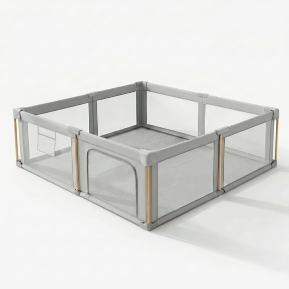 suihuooo 51"x51"x27" Foldable Baby Playpen & Playard with Mat for Boys Girls