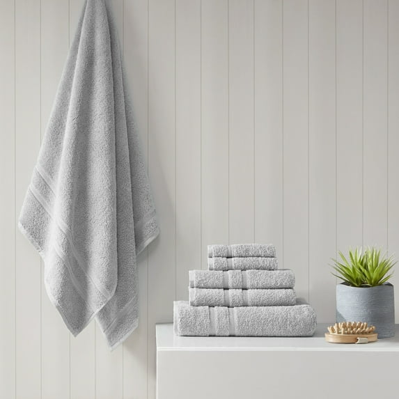 510 Design Aegean 100% Turkish Cotton 6 Piece Towel Set, Grey