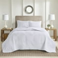 thumbnail image 1 of 510 Design King/Cal King Size 3-Piece Quilt Set, Reversible Damask Bedspread with Shams, White, All Season, 1 of 8