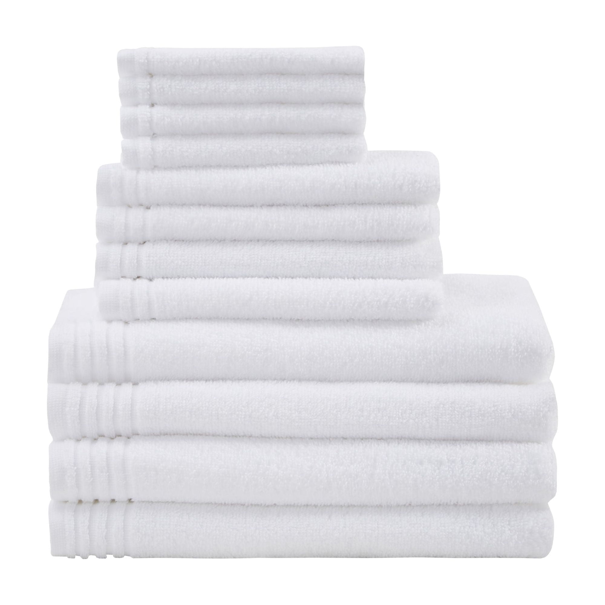 White Cotton Quick-Dry 12-Piece Bath Towel Set