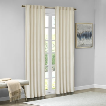 510 Design Colt 37x63" Polyester Velvet Window Panel Pair in Ivory