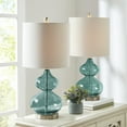 thumbnail image 1 of 510 Design Ellipse Contemporary Glass and Fabric Table Lamps in Blue (Set of 2), 1 of 11