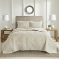 thumbnail image 1 of 510 Design King/Cal King Size 3-Piece Quilt Set, Reversible Damask Bedspread with Shams, Cream, All Season, 1 of 9