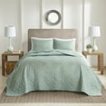 thumbnail image 1 of 510 Design King/Cal King Size 3-Piece Quilt Set, Reversible Damask Bedspread with Shams, Seafoam, All Season, 1 of 8