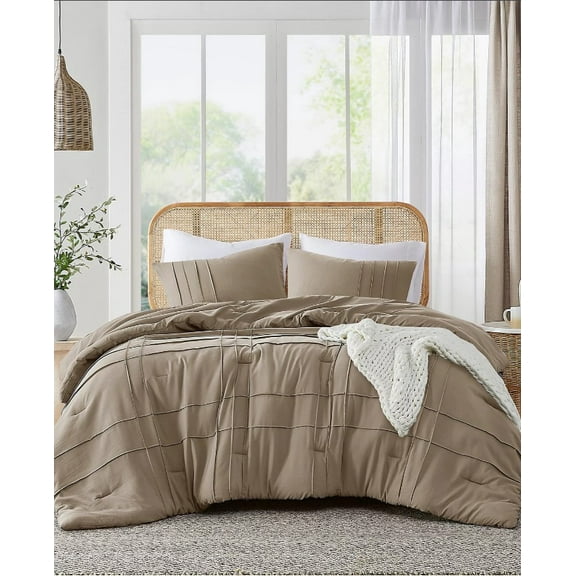 510 Design Porter Pleated 3-Pc. Comforter Set, Queen Khaki