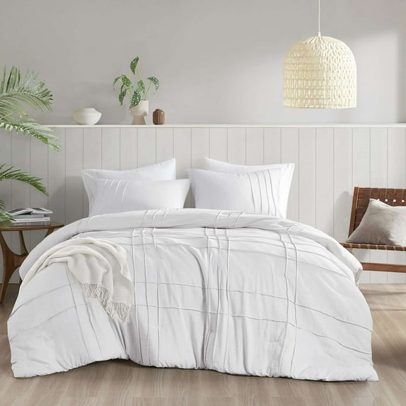 510 Design Porter Soft Washed Pleated Comforter Set - White Color