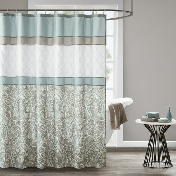 510 Design Stacie Printed and Embroidered Shower Curtain