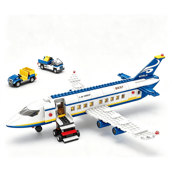 Zylopa 463Pcs City Passenger Airplane Building Set, 6-in-1 Plane Model, Compatible with Lego-Building-Blocks