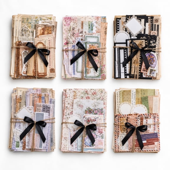 510 Pcs Scrapbook Supplies Kit Vintage Journaling Stickers Set, Aesthetic Paper Craft Kit with Floral Stationery, Labels and Bookmark for DIY Journaling, Scrapbooking and Craft Projects