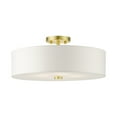 thumbnail image 1 of Livex Lighting Meridian 8" 4-Light Metal Semi Flush Mount in Satin Brass, 1 of 17