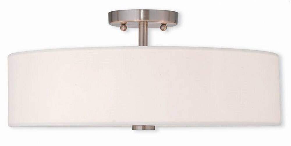 Brushed Nickel 4-Light Semi-Flush Drum Ceiling Fixture