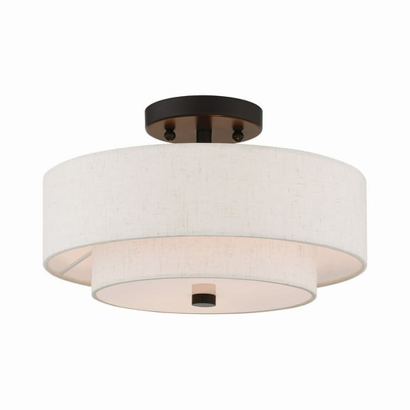 Livex Lighting - Meridian - 2 Light Semi-Flush Mount In Transitional Style-8.25